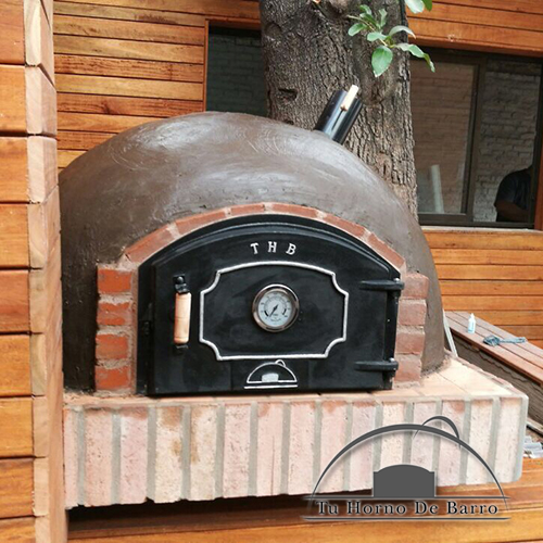 Horno de barro familiar con puerta fundicion THB - 002 horno-de-barro-puerta-fundicion-thb-002